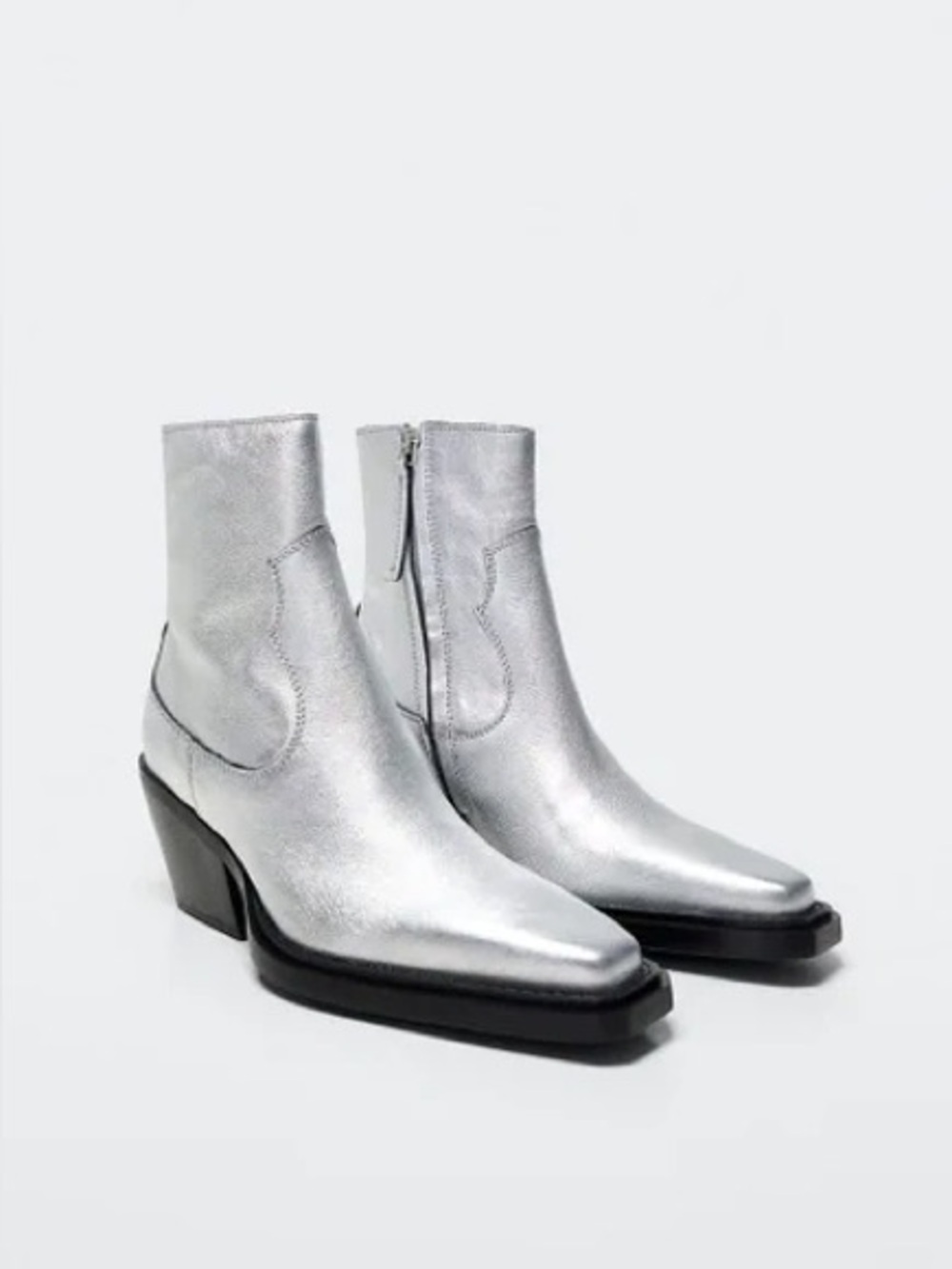 Mango Silver Cowboy Boots